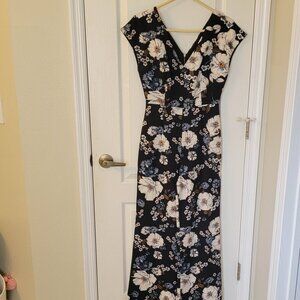 Gianni Bini Blue Floral Jumpsuit size 2